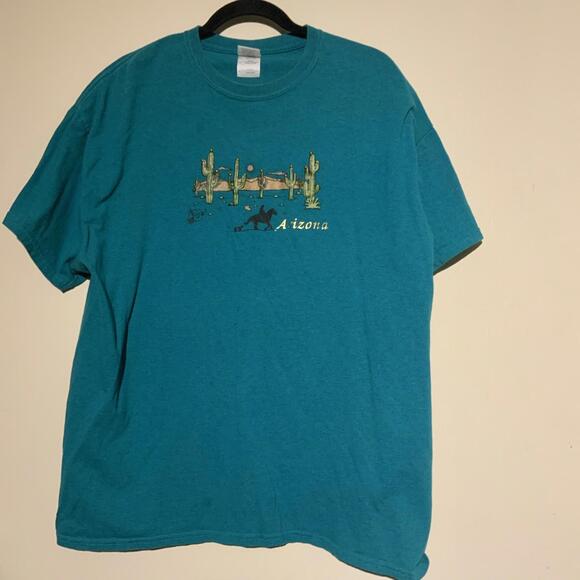 Gildan Other - Teal Arizona Western Cowboy Graphic T shirt Unisex Size Xl
